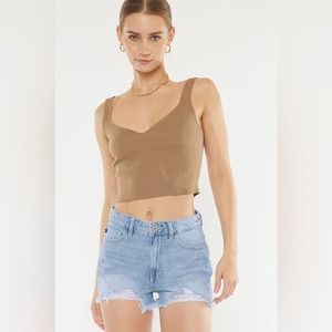 KanCan  High Rise "Mom" Denim Distressed Short, #KC9145L